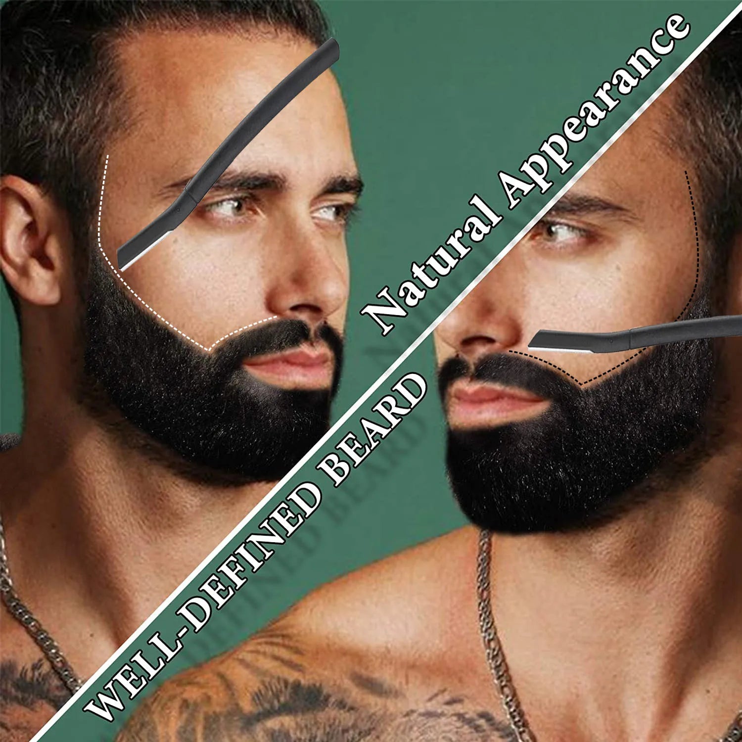 Eyebrow razor kit, beard trimmer, dermaplaning tool, shaper, facial razor for beard and mustache, with 6 sets of blades