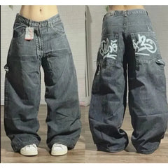 Y2K – jean Baggy en Denim pour femmes, pantalon Cargo, Vintage, multi-poches, taille haute, nouveau pantalon large gothique Harajuku, Streetwear