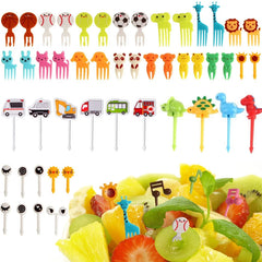 40 pièces fourchette à fruits dessin animé enfants gâteau cure-dents à fruits Mini fourchette à animaux en plastique de qualité alimentaire Bento déjeuner Bento accessoires décor de fête