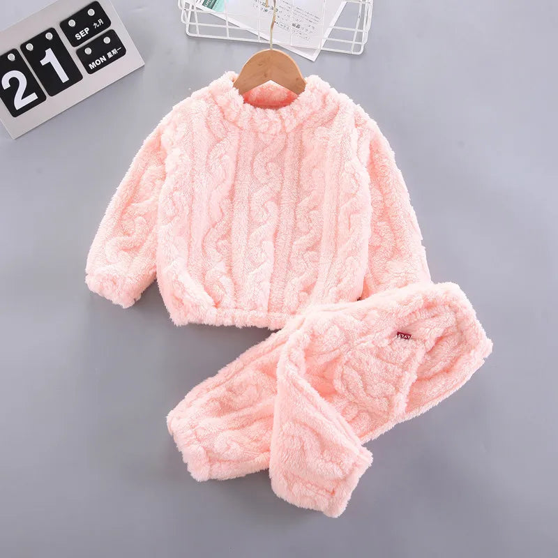 Pyjama chaud en forme de sourire pour garçon et fille, vêtement de nuit pour enfant de 1 à 4 ans, couleur unie, automne et hiver