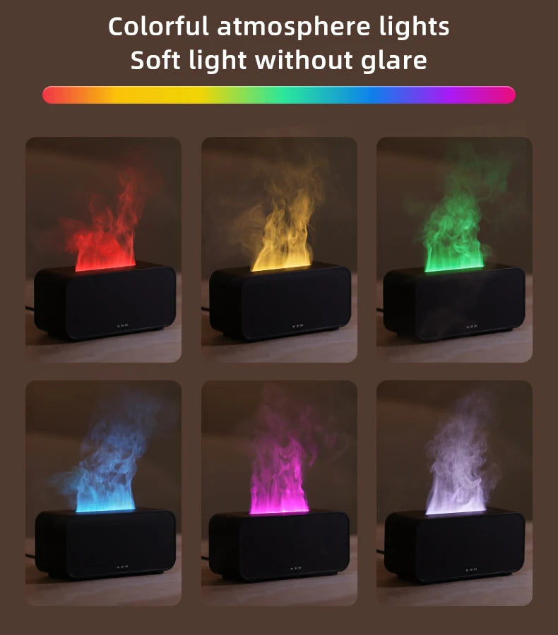 Nouveau Mini diffuseur d'arôme humidificateur d'air ultrasonique fabricant de brume fraîche brumisateur LED huile essentielle flamme lampe Difusor