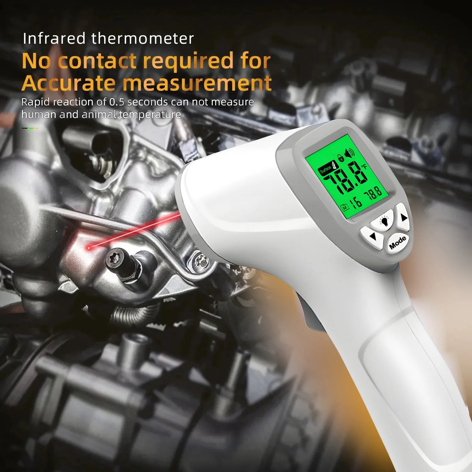 Thermomètre infrarouge numérique pyromètre extérieur Laser compteur haute température thermomètres de cuisine alimentaire ajuster le compteur de chaleur