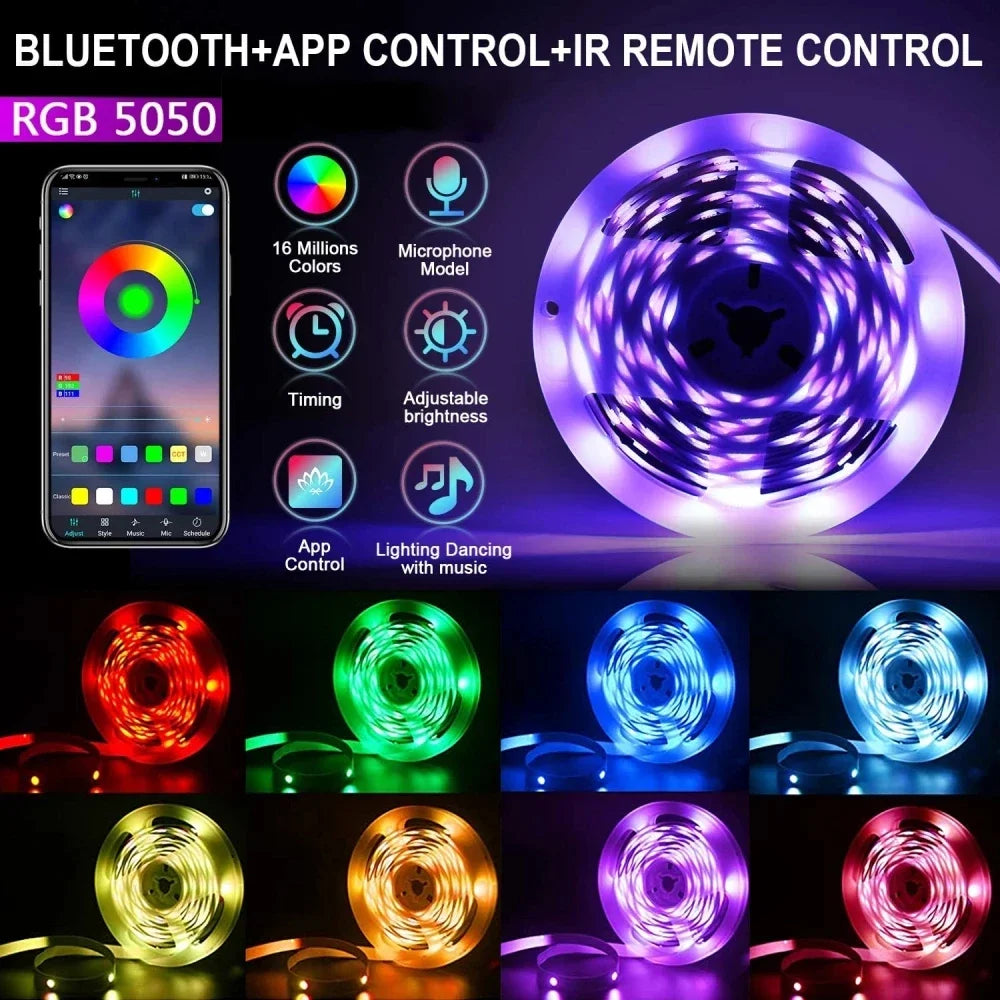 1-30M 5V RGB USB LED Strip Light, DIY, Color Changing, Flexible Strip, Diode, LED Light for Room Decoration, Lighting