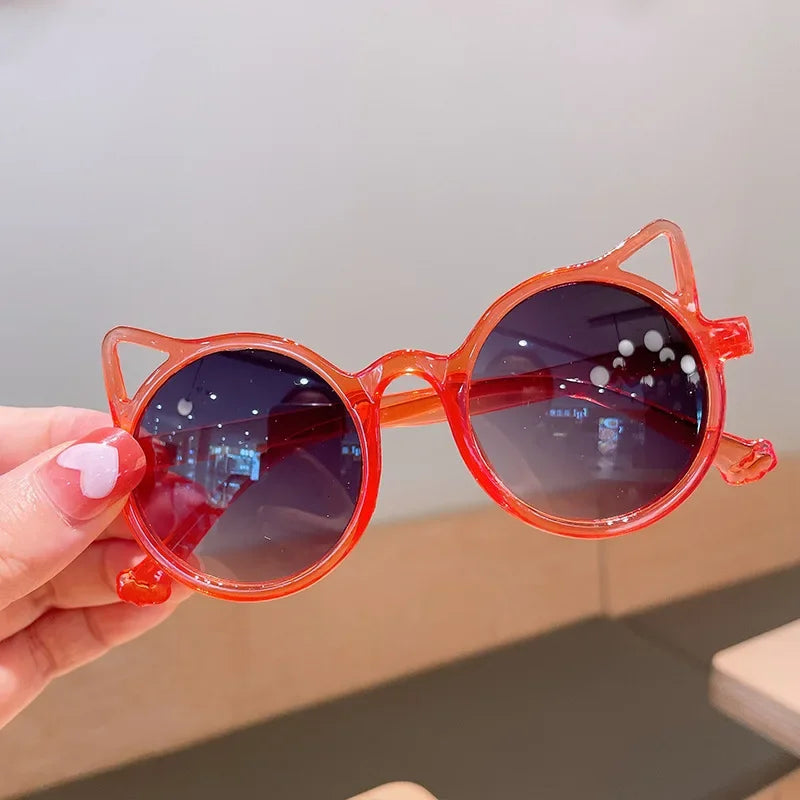 Lunettes de soleil pour enfants, oreilles de dessin animé d'animaux mignons, Protection solaire d'extérieur pour enfants, jolies lunettes de soleil Vintage pour enfants