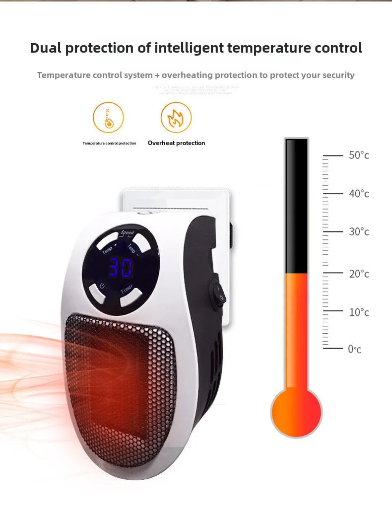 Chauffage électrique à prise murale, économe en énergie, faible bruit, radiateurs portables pour usage intérieur, pièce, cuillère à soupe