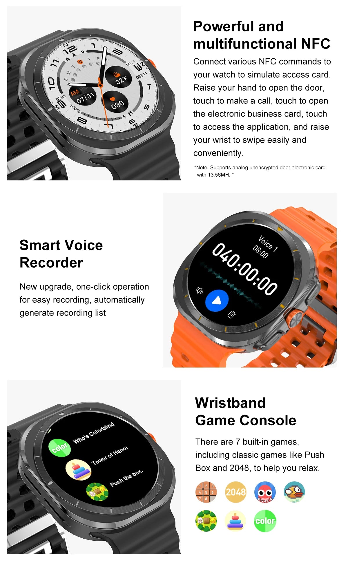 2025 nouvelle montre DT 7 montre Ultra intelligente hommes 32GB mémoire vidéo GPS NFC 47mm AMOLED Fitness sport Tracker santé montres intelligentes femmes