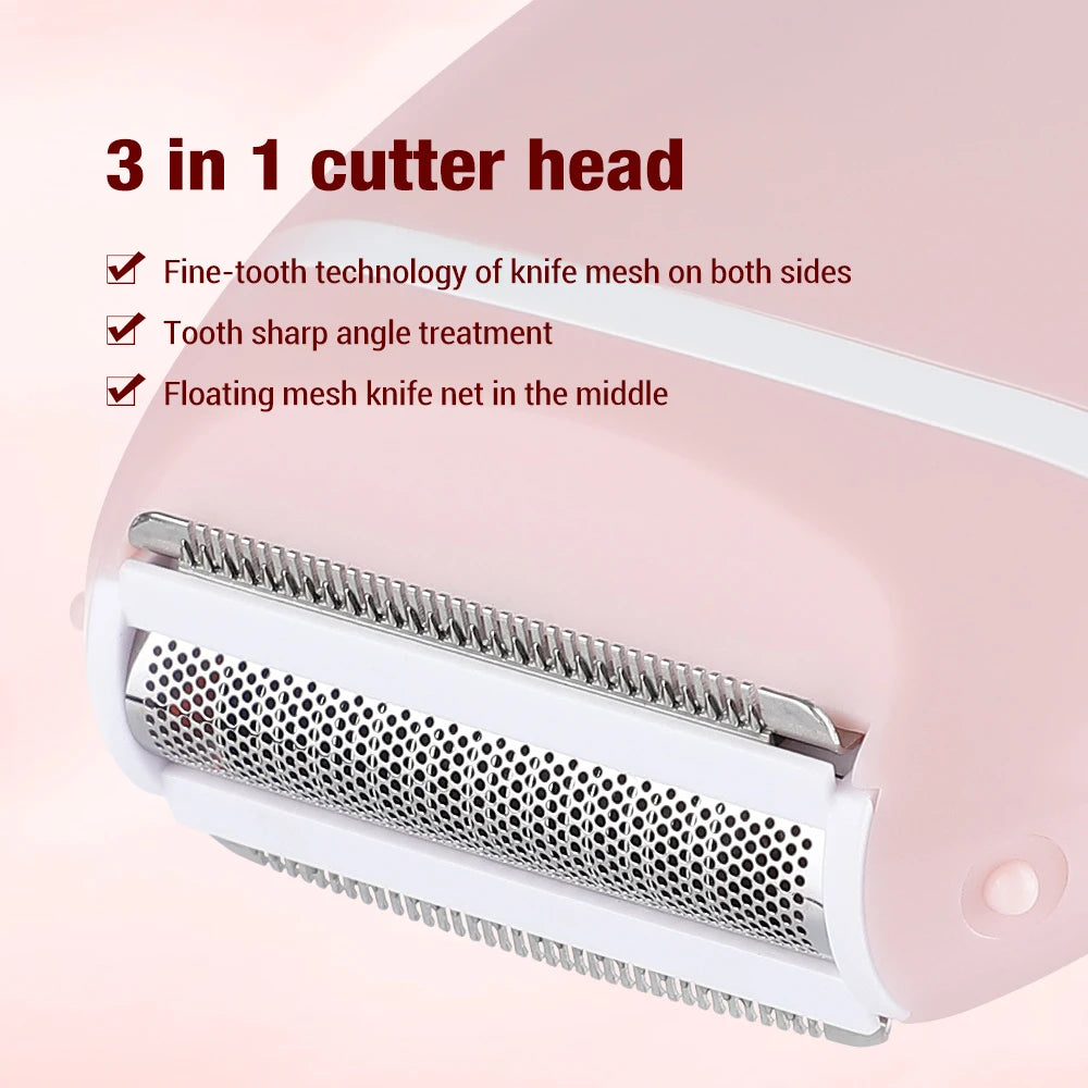 Electric shaver for women, mini washable shaver, special hair removal equipment for the whole body, legs, underarms, intimate area 3 in 1