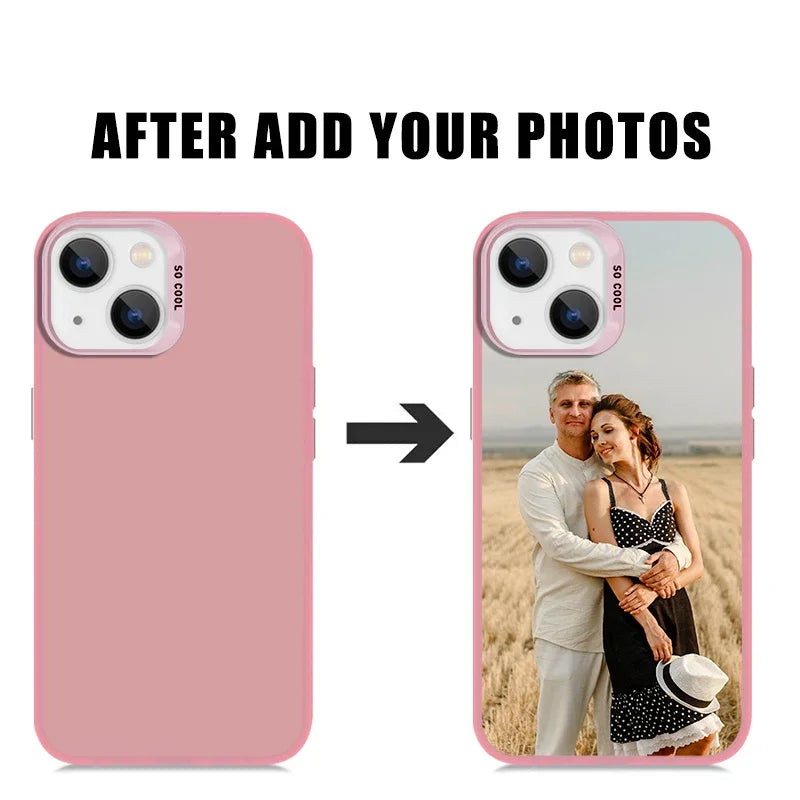 Coque de téléphone personnalisée pour iPhone 16 15 14 Plus 12 13 11 15 Pro MAX XR XS X 7 8 SE, Design de couverture, Photo, nom, Photo
