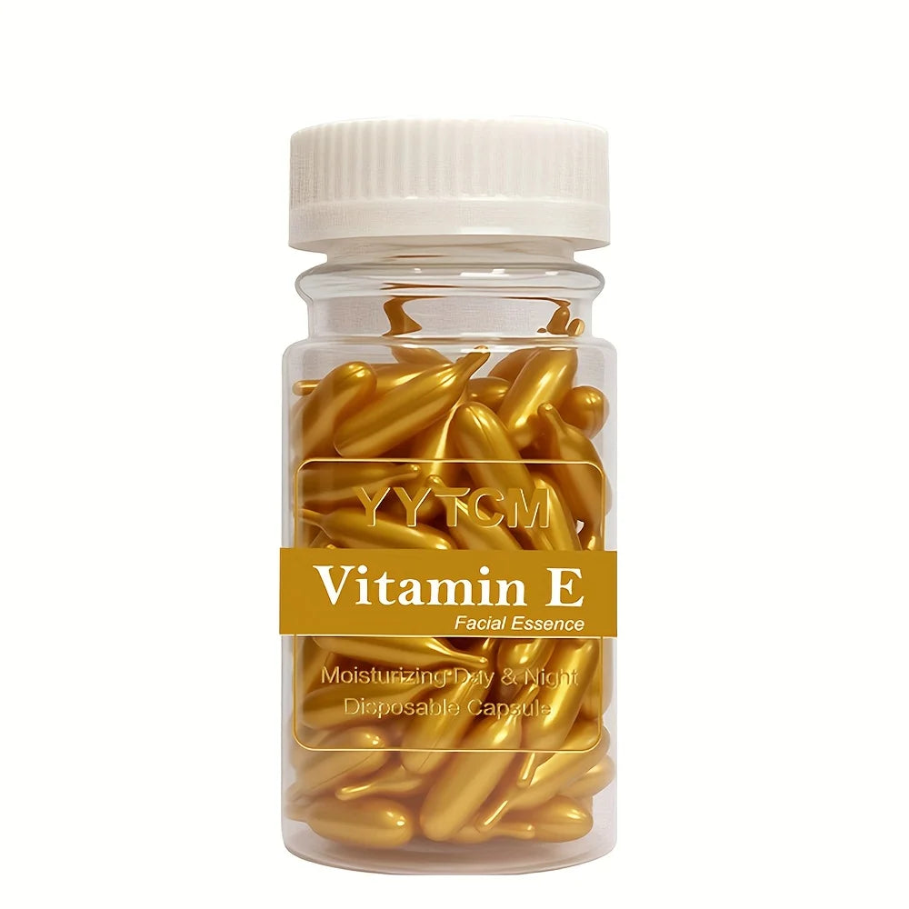 Capsules de sérum à la vitamine E, capsules d'essence à usage unique, peau du visage hydratante et hydratante, 90 capsules/bouteille - 1 bouteille