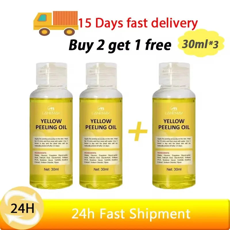 Huile de Peeling Jaune pour le Bain, Accessoire pour Blanchir la Peau Foncée, Éclaircir le Corps, les Coudes, les Genoux, la Main, Fréquence Exexponsive, Nourrir la Peau