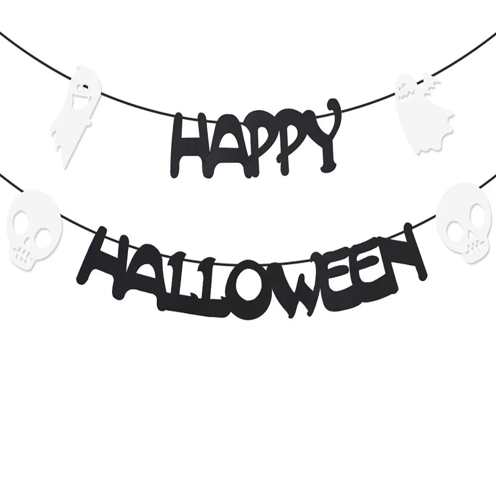 Decorative banners for Halloween parties, non-woven banners, stage setup supplies, festive hanging decorations