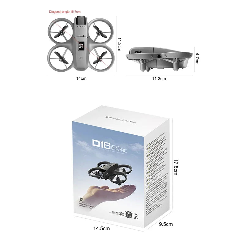 Xiaomi D16 Drone 8K HD double caméra réglable électriquement débit optique évitement d'obstacles quadrirotor télécommandé 15000M