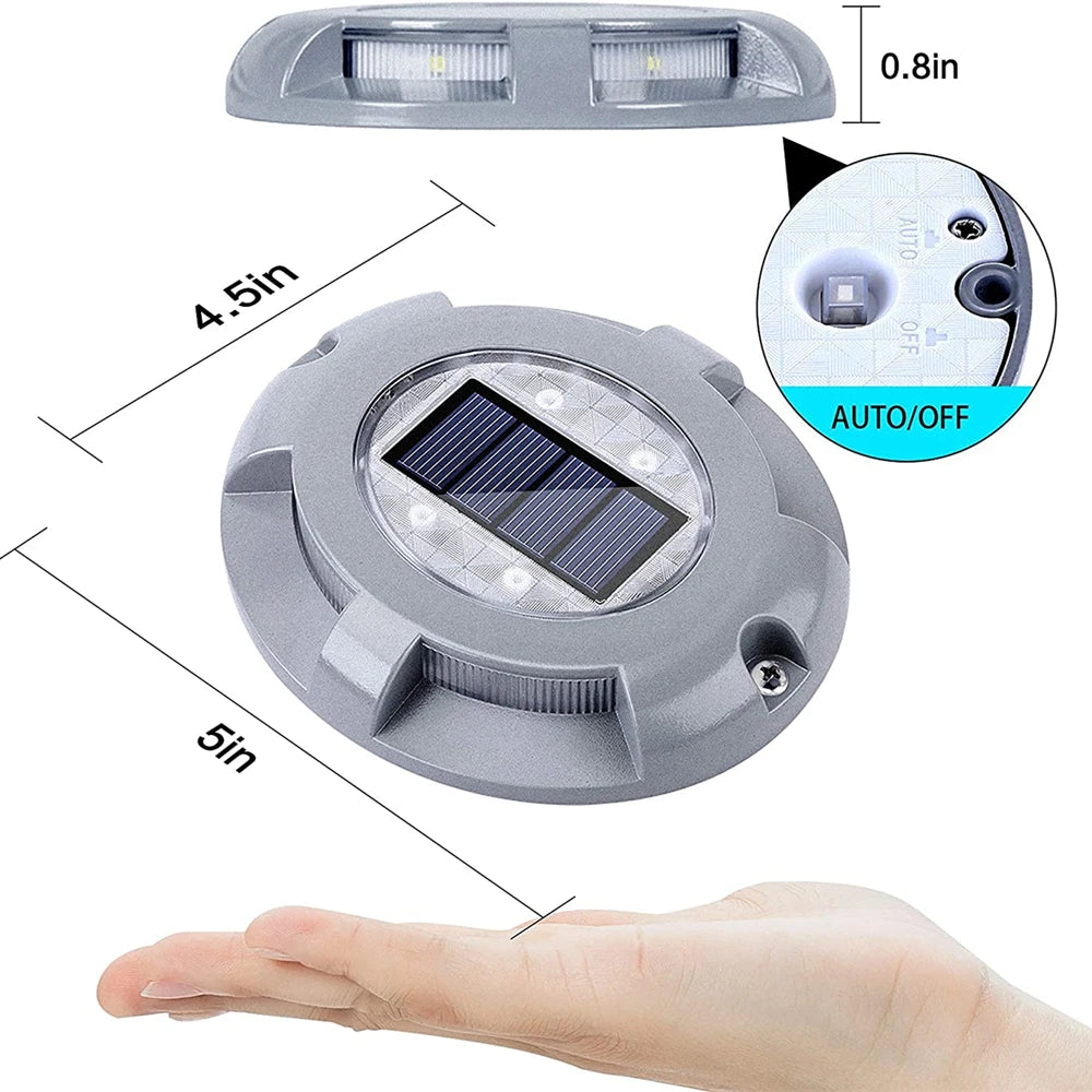 Outdoor LED solar light, waterproof, decorative outdoor lighting, ideal for a garden, stairs, patio, driveway, courtyard, dock or road, solar stud