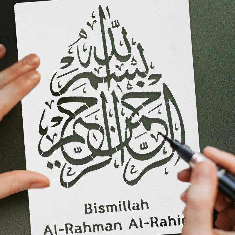 Pochoirs à écriture arabe islamique 29x21cm, bricolage, peinture murale, Scrapbook, gaufrage, Album, modèle de carte en papier, décor du Ramadan Eid Mubarak