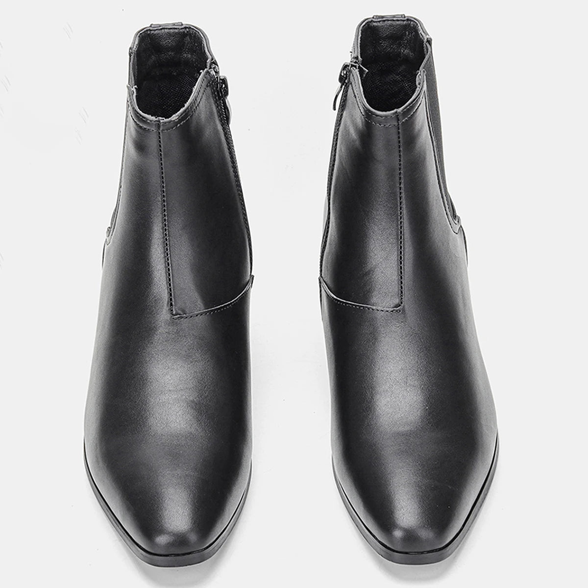 Bottes Chelsea à talons hauts pour hommes, double élastique