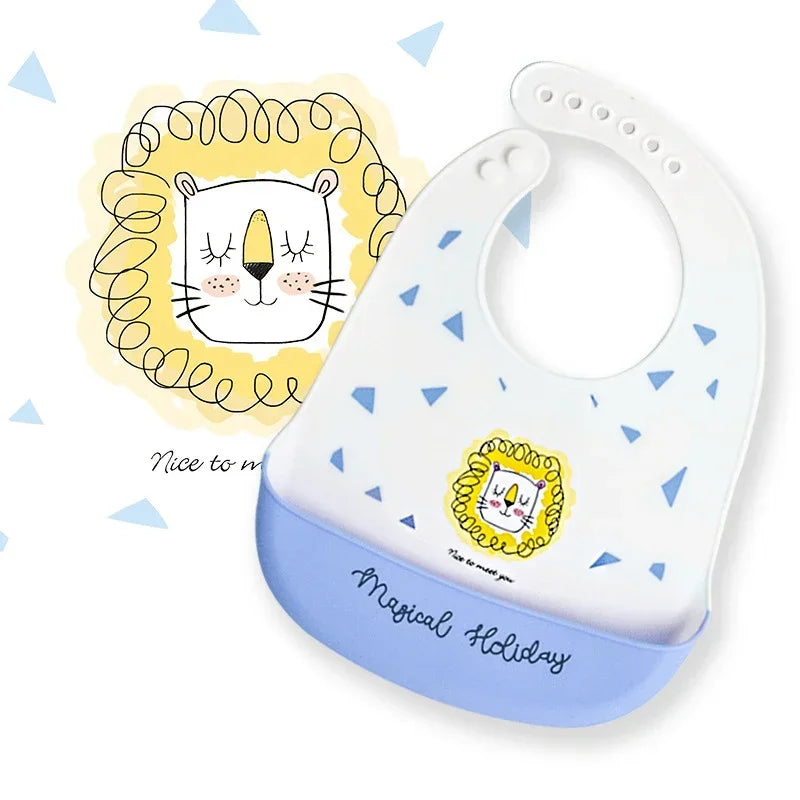 Bavoirs en Silicone souple pour bébés garçons et filles, bavoir imperméable pour nourrissons, tabliers de dessin animé pour nouveau-nés, bavoirs pour tout-petits, tissus pour rots, Bandana