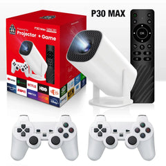 Projecteur de jeu 3D P30MAX, Console de jeu vidéo rétro, contrôleur sans fil 4K ULTRA HD, plug and play, Android11 BT5.0, cinéma maison 720P