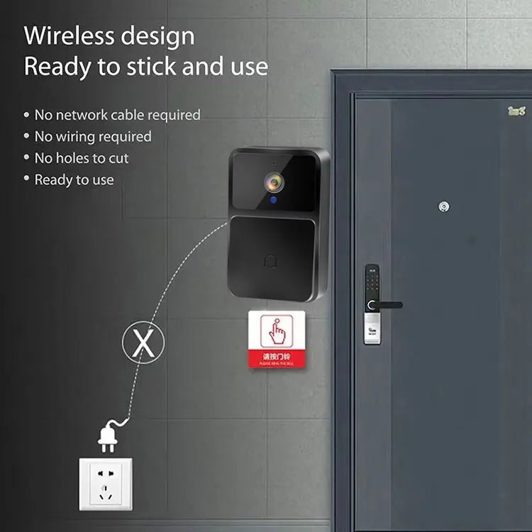 Caméra de sonnette vidéo Wi-Fi, interphone bidirectionnel, changement de voix pour la maison, vision nocturne HD, sans fil, batterie de sécurité intelligente, sonnette de porte