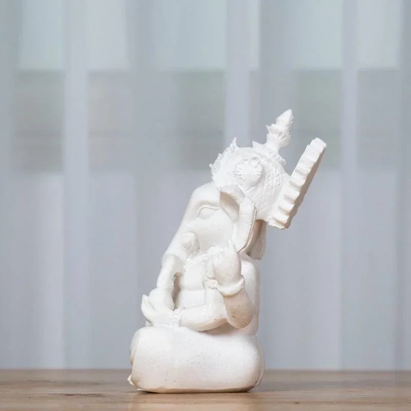 Handmade sandstone Ganesha Buddha elephant statue, sculpture for home and living room decoration