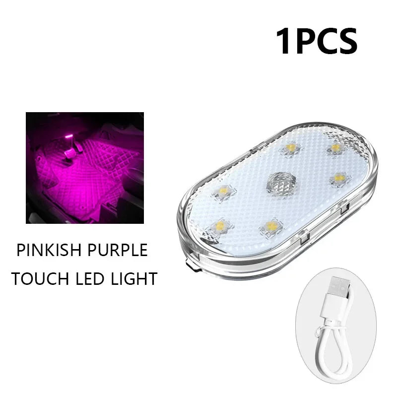 Voiture LED lumières tactiles USB capteur Rechargeable lampe de lecture Auto porte lumière toit plafonnier voiture intérieur atmosphère lampe