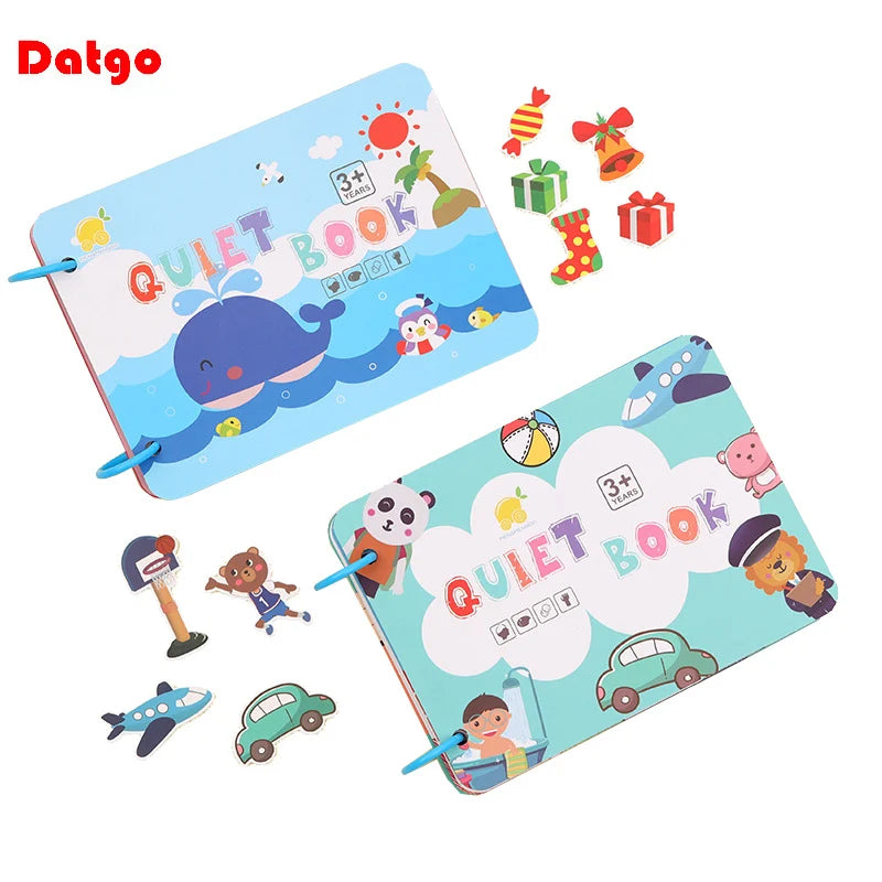 Livre silencieux, jouets d'activité éducative pour enfants, carte occupée à plusieurs reprises, pâte, Puzzle assorti, livres de Cognition, jeu Montessori pour bébé