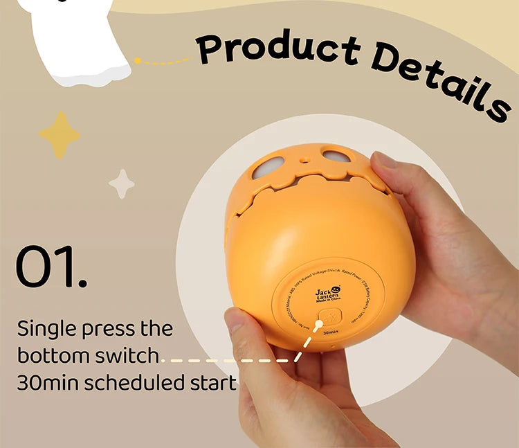 Veilleuses dessin animé fantôme visage lampe de chevet Halloween décor mignon chambre lampe Rechargeable pour chambre d'enfants chambre décoration