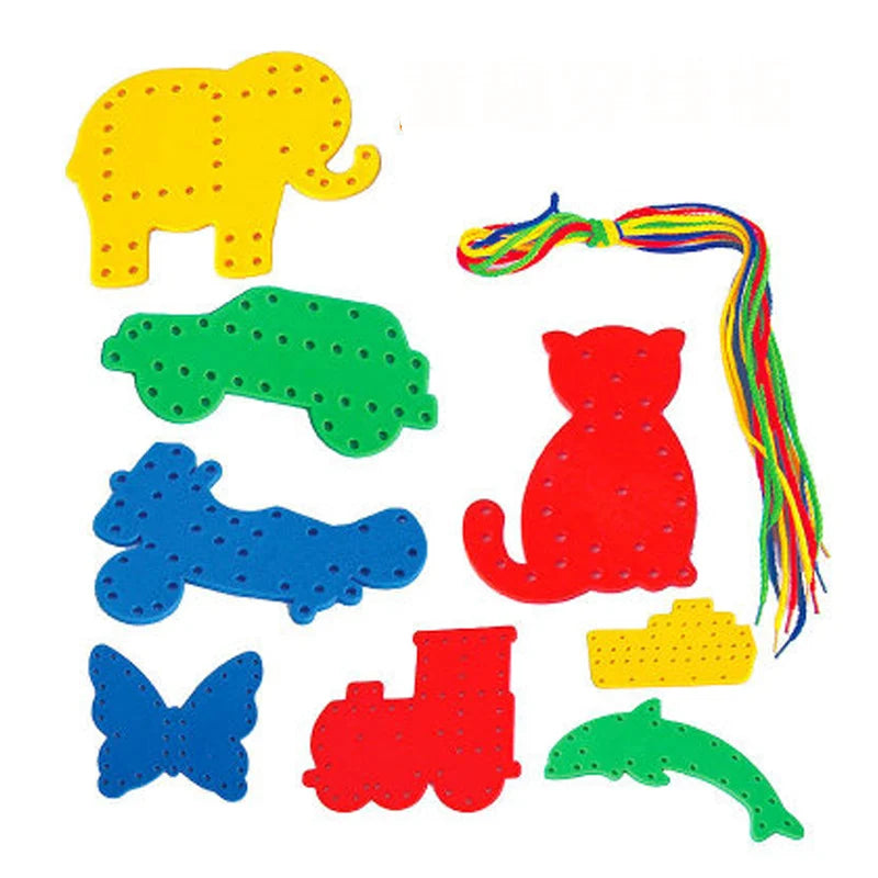 Jouets mentaires oriels Montessori pour enfants, apprentissage précoce, compétences de base de la vie, planche occupée, laçage, jeu de filetage, cadeaux dos