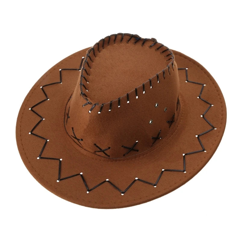 Chapeau de cowboy occidental à bord incurvé pour enfants, chapeau de soleil extérieur pour tout-petits, cadeaux d'anniversaire pour enfants, casquette de vacances, chapeau de cosplay de fête, nouveau