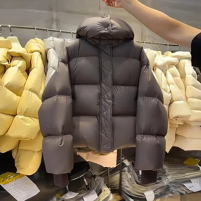 Mode femmes doudoune 2025 nouvelle femme col montant doudoune décontracté ample à capuche Parkas