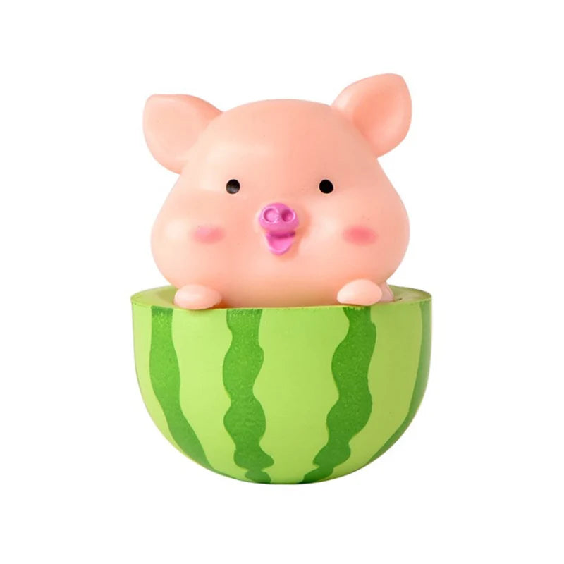 7 pièces/ensemble dessin animé cochon Animal poupée jouet modèle Statue Figurine ornement Miniatures