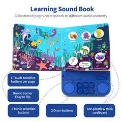 Livres Audio électroniques pour enfants, livres cognitifs avec mélodie et lumières, sons de batterie, jouets éducatifs interactifs préscolaires
