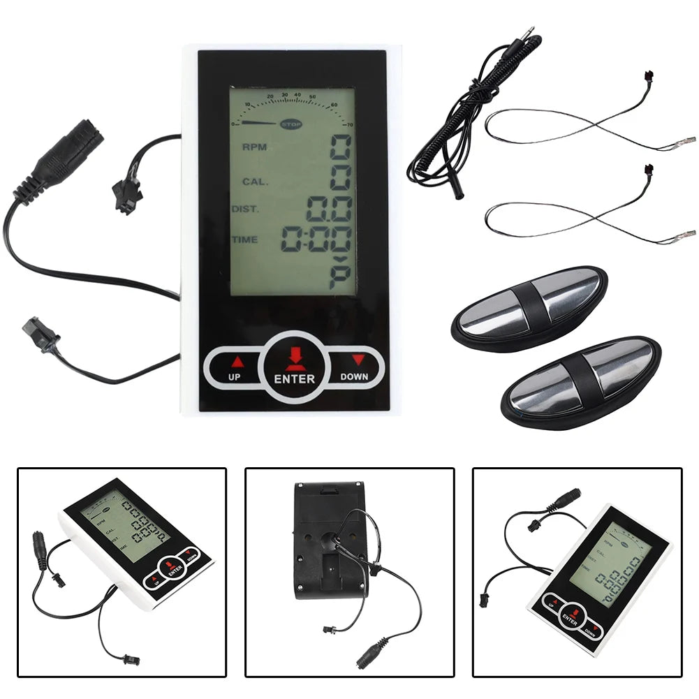 Moniteur de vélo d'exercice, compteur de vitesse, vélo stationnaire, entraîneur elliptique, affichage, équipement de gymnastique, accessoires