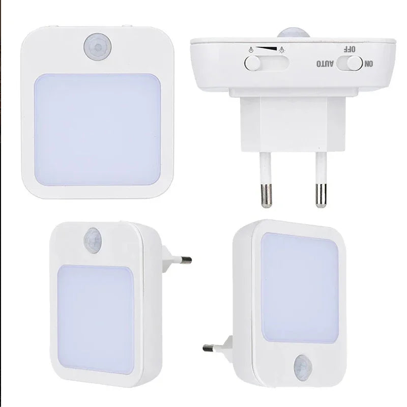 Lampe de chevet LED pour enfants, veilleuse avec prise US/EU, capteur de mouvement intelligent, applique murale pour la maison, adaptée au couloir