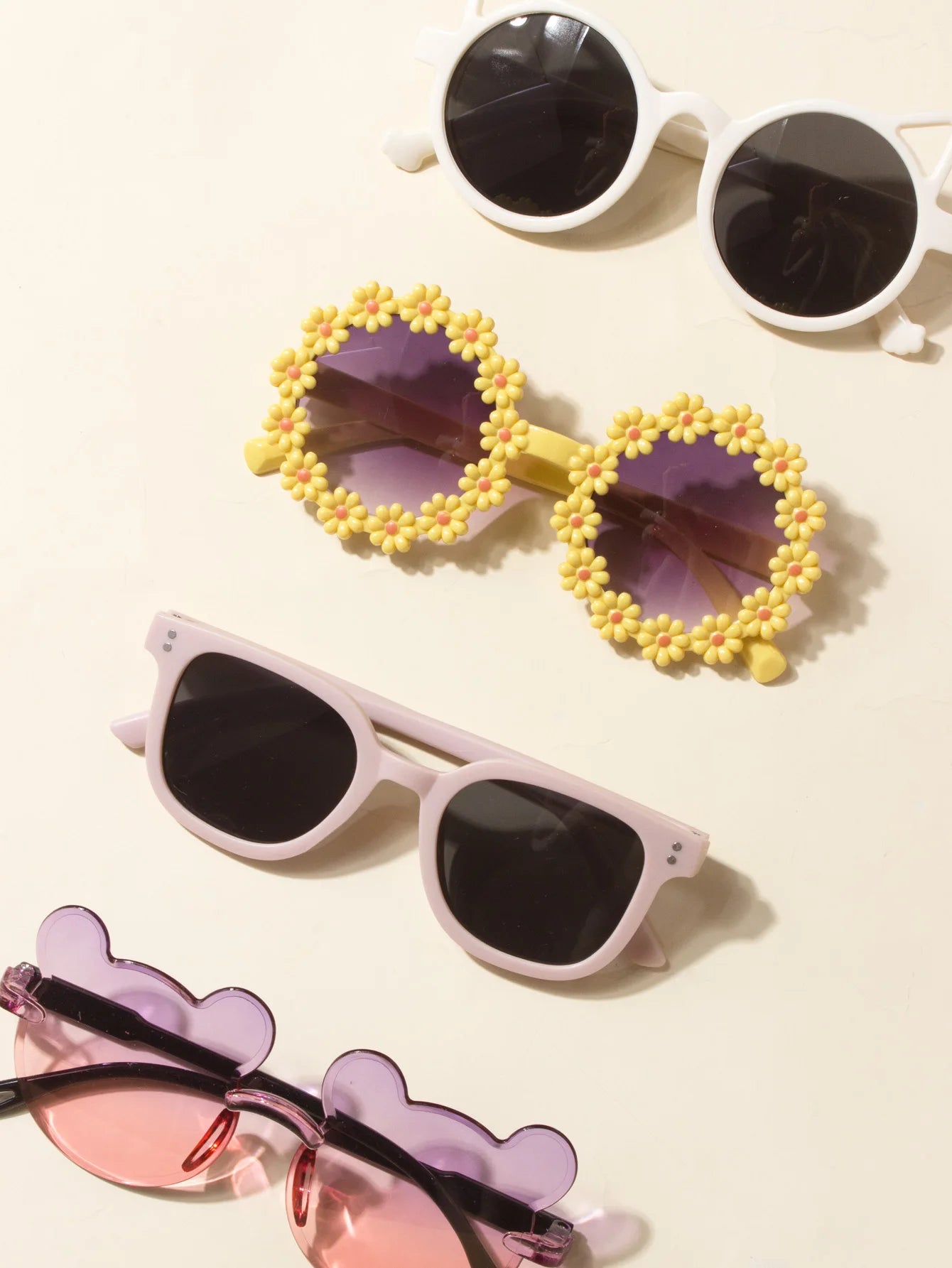 Lunettes de soleil pour bébé, 4 pièces, lunettes de soleil pour bébé garçon et fille, Cool, mignon, cadeau de lunettes de soleil pour bébé, accessoires de printemps, accessoires d'été