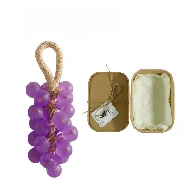Barre de savon faite à la main, bouquets de raisin perlé, bain, lavage, nettoyage et boîte cadeau nourrissante, savon, Extraction de plantes, élimine la saleté douce