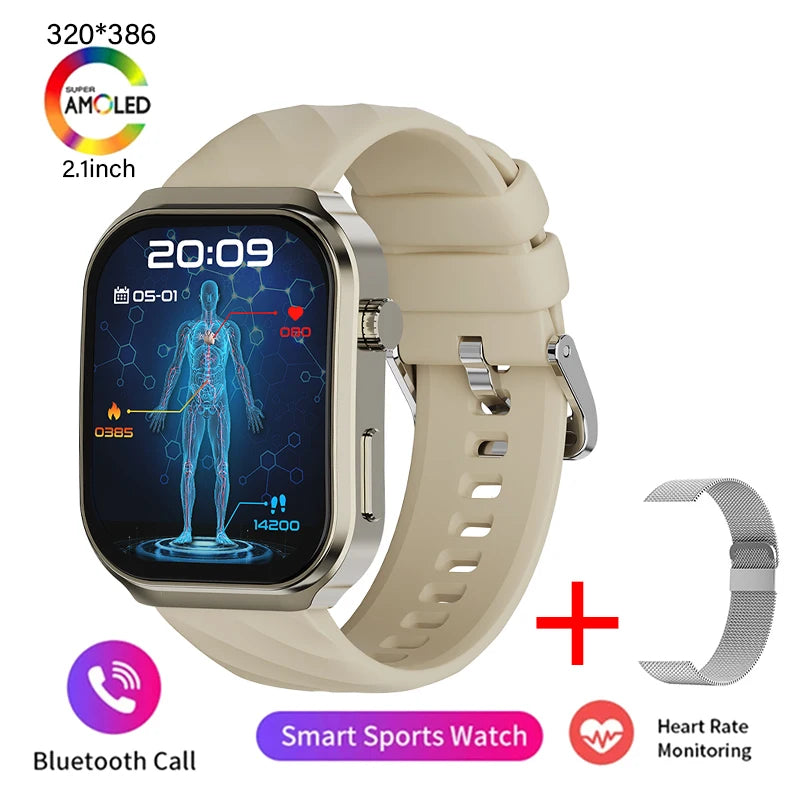 Nouveau montre intelligente pour hommes U13 écran carré de 2.1 pouces résolution 320*386 surveillance de la fréquence cardiaque et de la pression artérielle 2024 montre intelligente