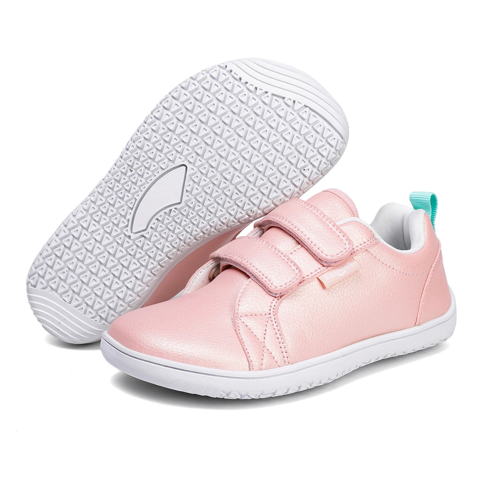 Chaussures Pieds Nus en Cuir Artificiel pour Garçon et Fille, Baskets Légères, Larges, Minimalistes, à la Mode, avec Boucle à Crochet, Plates de Marche
