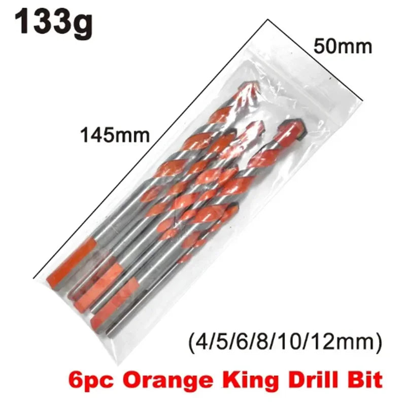 Jeu de forets à percussion en carbure, outils de forage multifonctionnels pour trous triangulaires 3-12mm pour le perçage de carreaux de verre, de céramique, de béton et de briques