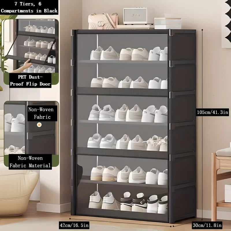 Étagère à chaussures-armoire de rangement à chaussures organisateur de chaussures Vertical pour placard entrée coin chambre-épilable bricolage étagère à chaussures étroite