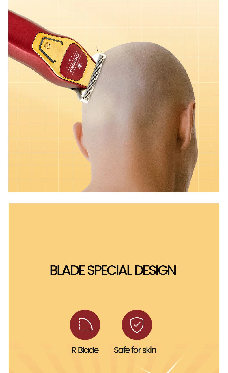 Tondeuse à cheveux professionnelle pour Salon de coiffure hommes rasoir tondeuse à barbe électrique lame en T 0 MM coupe-cheveux sans fil Machine de coupe de cheveux