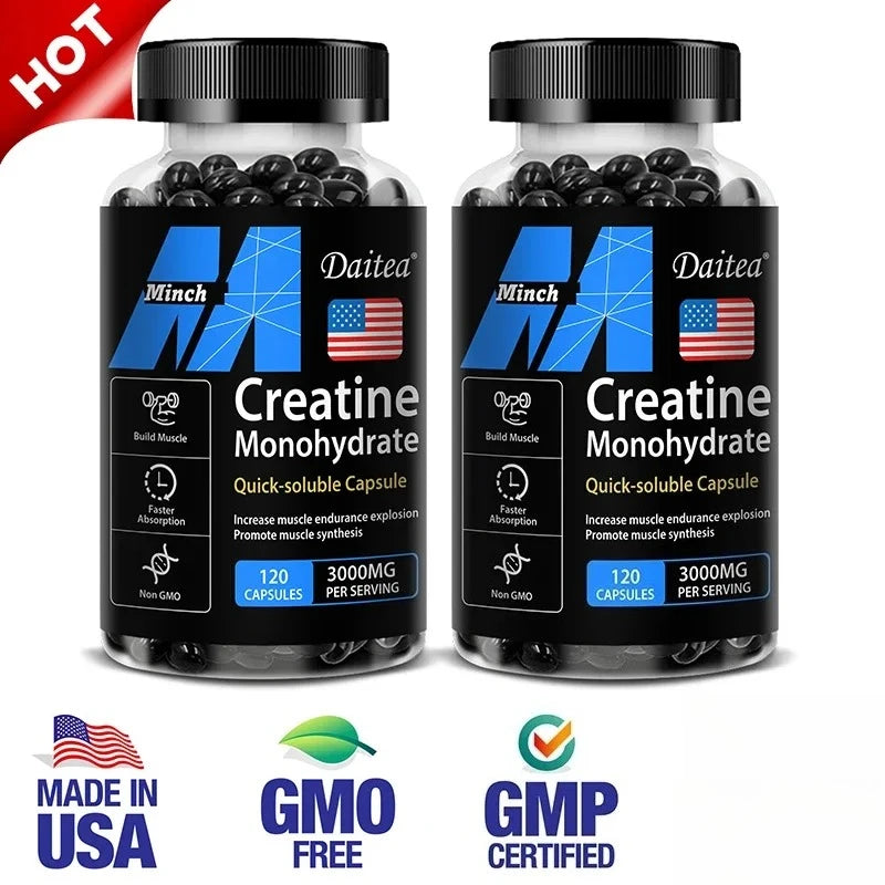 Créatine monohydrate - 3 000 mg par service, créatine pré-entraînement pour aider à construire les muscles, améliorer l'énergie et les performances