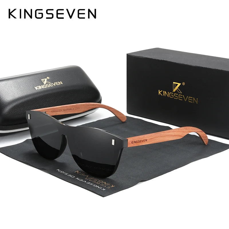 KINGSEVEN hommes lunettes de soleil en bois femmes polarisées rétro lunettes de soleil bois Oculos de sol