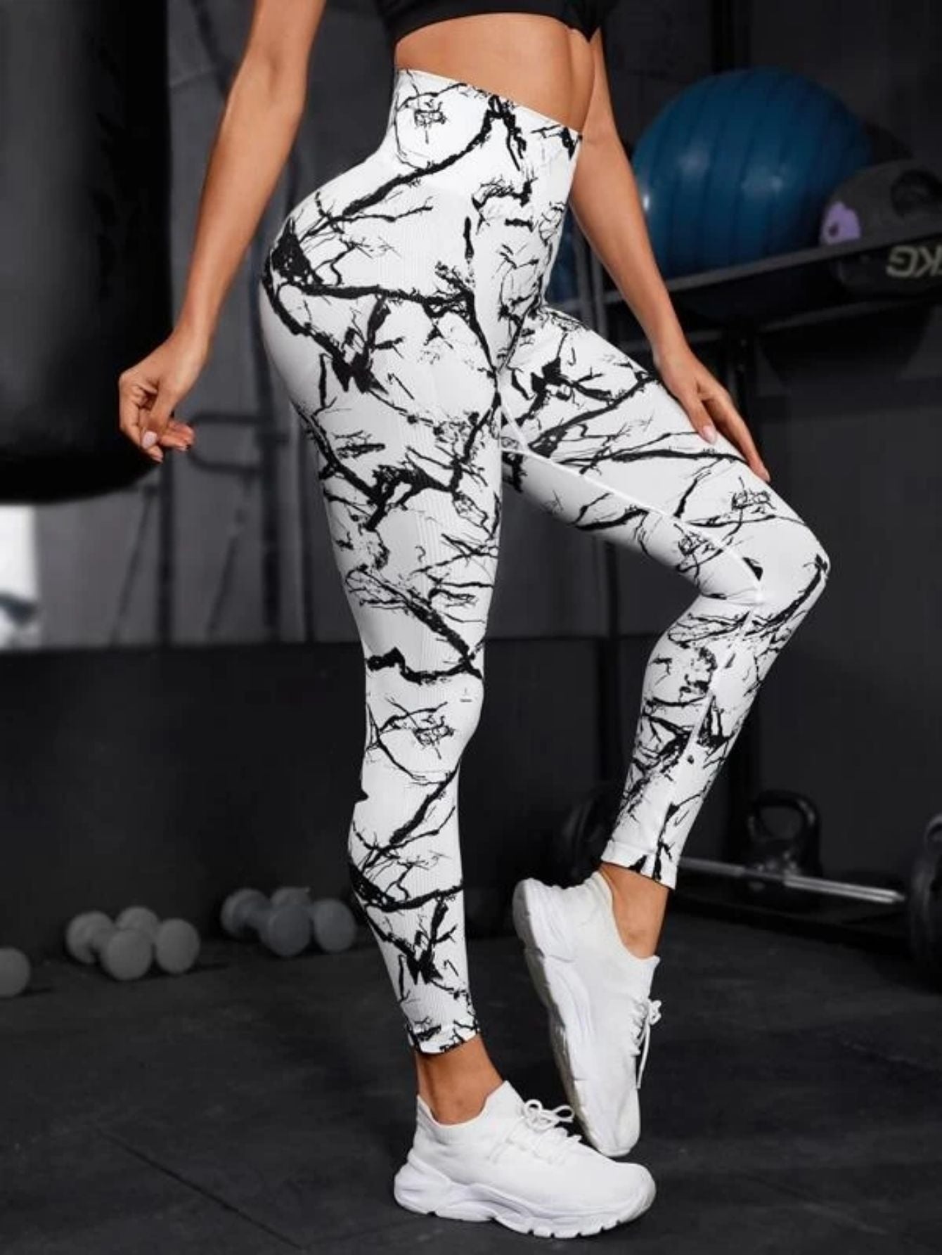 Leggings taille haute sans couture pour femmes, teinture par nouage, Fitness, sport, course à pied, pantalons de Yoga, levage des hanches, collants tricotés élastiques
