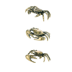 Pure brass crab figurines, mini animal statues for office, living room, antique miniature animal figurines, home decoration