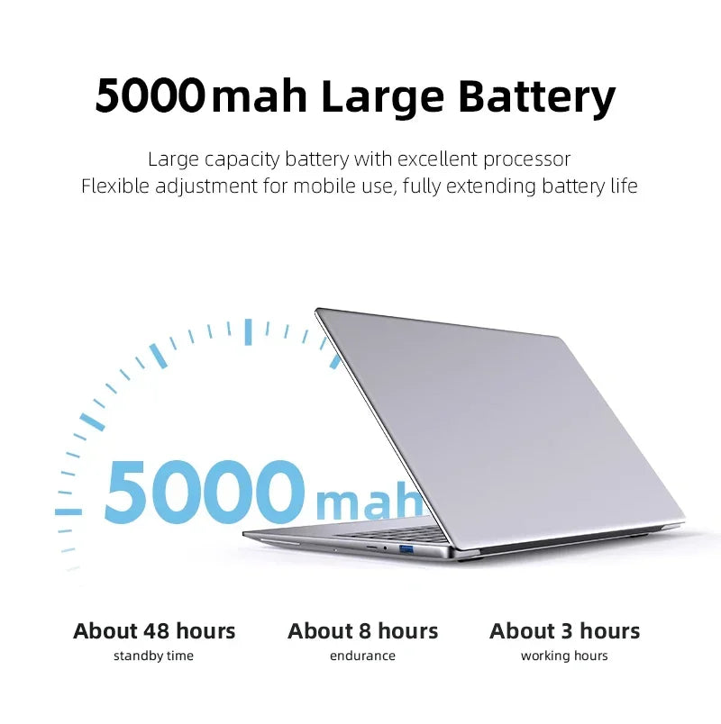 Ordinateur Portable 14.1 "12GB RAM 1 to 2 to SSD Windows 11 ordinateur Portable bureau apprendre loisirs divertissement ordinateurs portables