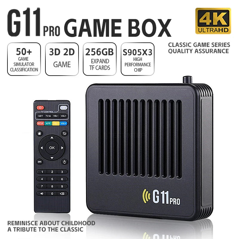 G11 Pro Game Box 4K HD TV Game Stick Console de jeu vidéo 128G intégré 40000 jeux rétro lecteur de jeu Portable manette de jeu sans fil