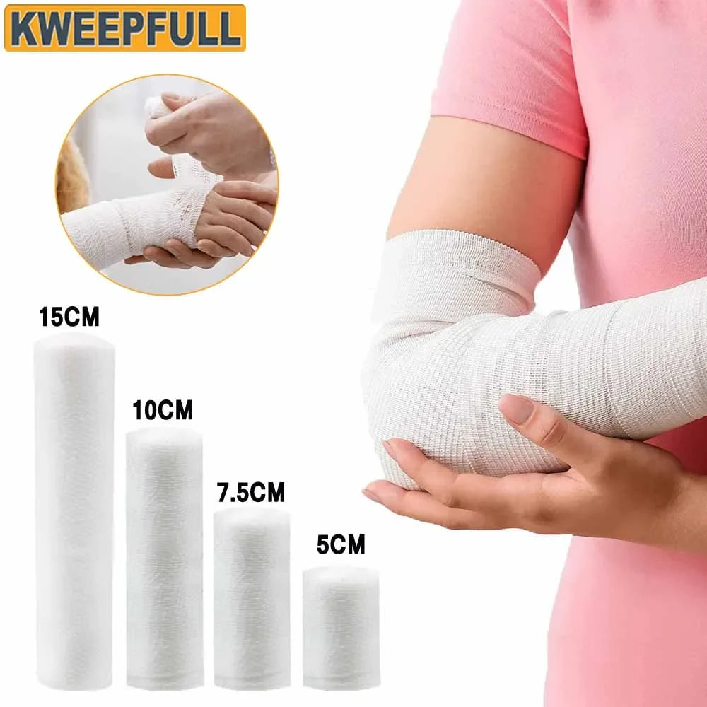 Rouleaux de bandage en gaze, bandages élastiques jetables, en coton respirant, pour soins des plaies, Kits de survie pour soins infirmiers, 1/3/5/6 rouleaux