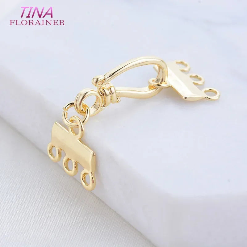 Bracelets en laiton pour documents en or 14 carats, fermoirs allergiques, accessoires de bijoux à bricoler soi-même, haute qualité, 32mm, 4 pièces