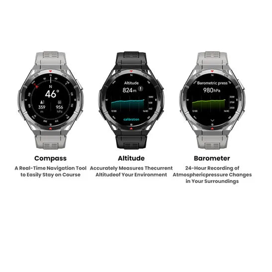 Nouvelle montre intelligente GPS sport boussole Altitude pression d'air appel de dent bleue 3ATM étanche santé AMOLED écran Smartwatch 480Mah
