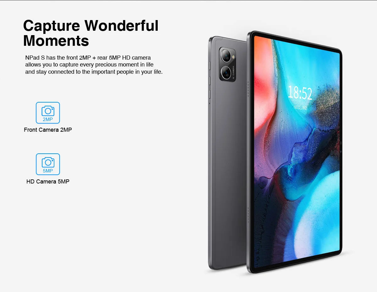 N-ONE NPad S 2023 10.1 pouces Tablette Pad 1280X800 HD 4GB 64GB Android 12 MTK8183 8-Cores 6600mAh Double WIFI BT5.0 Tablettes